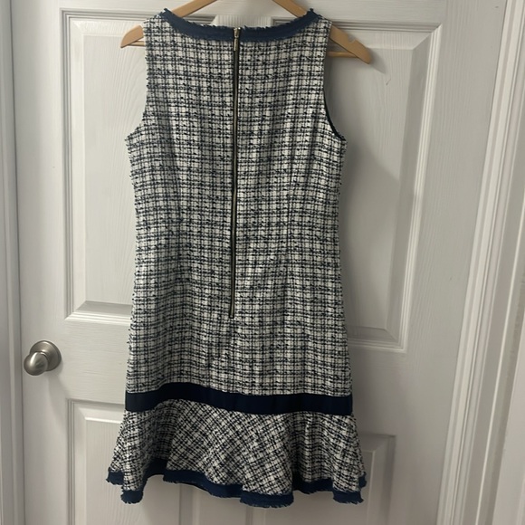 KARL LAGERFELD TWEED PLAID PRINTED DRESS A-LINE SZ 10 - Picture 6 of 6